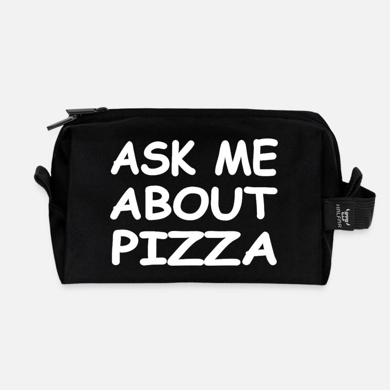 Pizza - Recycelte Kulturtasche - Schwarz