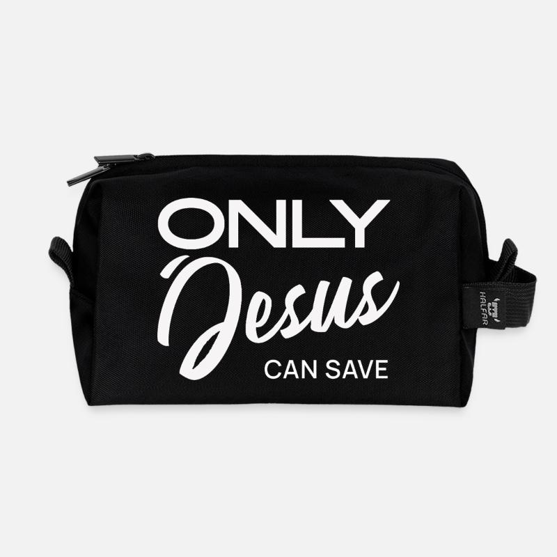 Only Jesus can save - Recycled Toiletry Zip Bag - black
