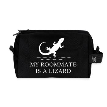 Mein Mitbewohner ist eine Echse - Recycelte Kulturtasche - Schwarz - Vorne