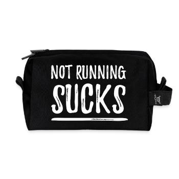 Not Running Sucks - Recycled Toiletry Zip Bag - black - Front