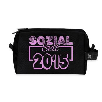 Sozial Seit 2013 Pink - Recycelte Kulturtasche - Schwarz - Vorne