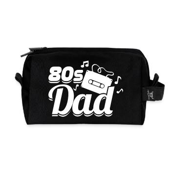Papa des années 80 - Trousse de toilette en tissu recyclé - noir - Devant
