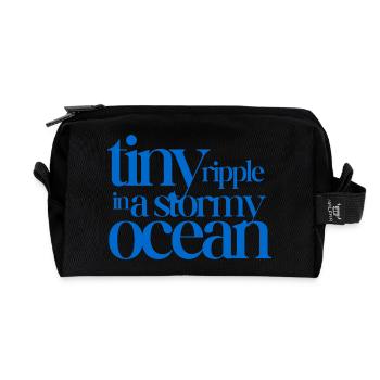 Tiny ripple in a stormy ocean - Recycled Toiletry Zip Bag - black - Front