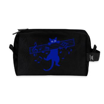 Niedliche Katze Musik Musiker Musikinstrument - Recycelte Kulturtasche - Schwarz - Vorne
