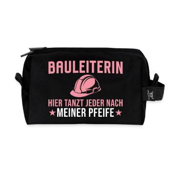 Construction Manager - Everyone dances to my tune here - Recycled Toiletry Zip Bag - black - Front