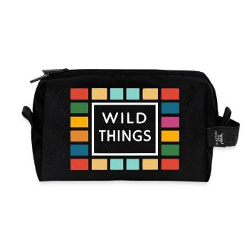Wild Things Bunte Rahmen - Recycelte Kulturtasche - Schwarz - Vorne