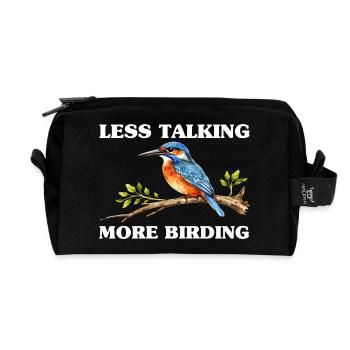 Bird Watching Birding Bird Watcher Bird Nerd - Recycled Toiletry Zip Bag - black - Front
