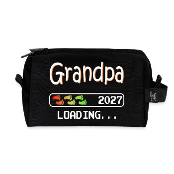 Futur grand-père en 2027 qui embarque son futur grand-père - Trousse de toilette en tissu recyclé - noir - Devant