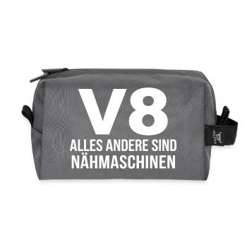 V8 Alles Andere Sind Nähmaschinen Automotive - Recycelte Kulturtasche - Anthrazit - Vorne