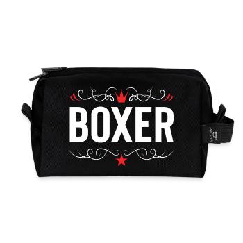 Boxer Boxen Sport - Recycelte Kulturtasche - Schwarz - Vorne