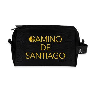 Camino de Santiago - Jakobsmuschel - Pilgern - Recycelte Kulturtasche - Schwarz - Vorne