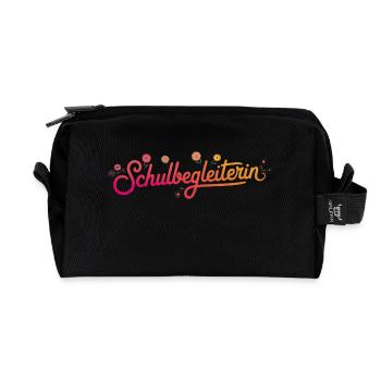 Schulbegleiterin mit Blumenmotiv - Recycelte Kulturtasche - Schwarz - Vorne