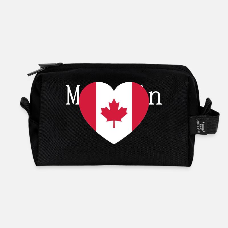 canada_2color - Recycelte Kulturtasche - Schwarz