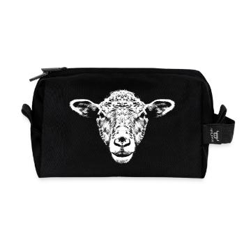 Weißes Schaf / Portrait / Kopf - Recycelte Kulturtasche - Schwarz - Vorne