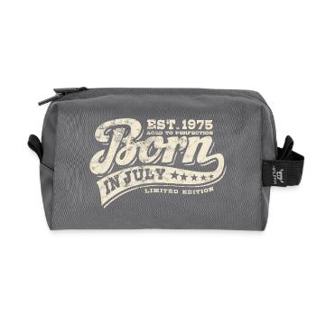 Born in July 1975 - Birthday - Gift - Recycled Toiletry Zip Bag - anthracite - Front