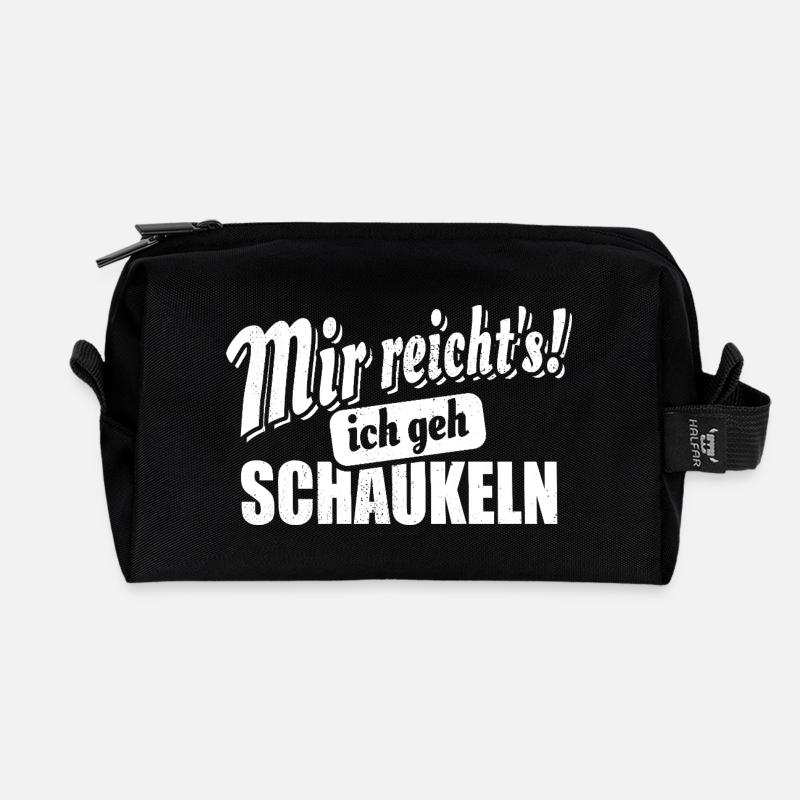 Mir reicht's ich geh schaukeln - Spruch - Recycelte Kulturtasche - Schwarz