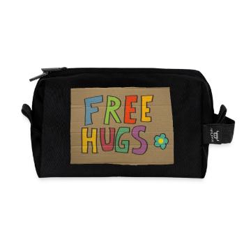 free hugs - Recycled Toiletry Zip Bag - black - Front