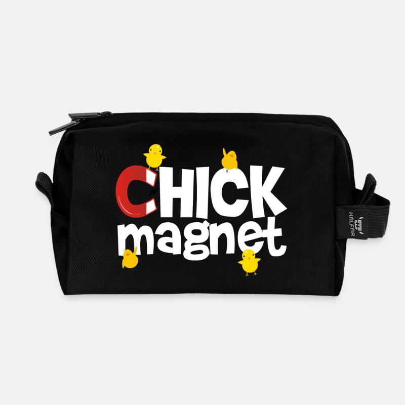 chick magnet - Recycelte Kulturtasche - Schwarz