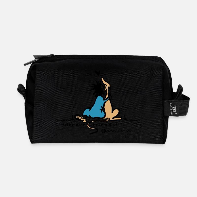 forever friends - Recycelte Kulturtasche - Schwarz