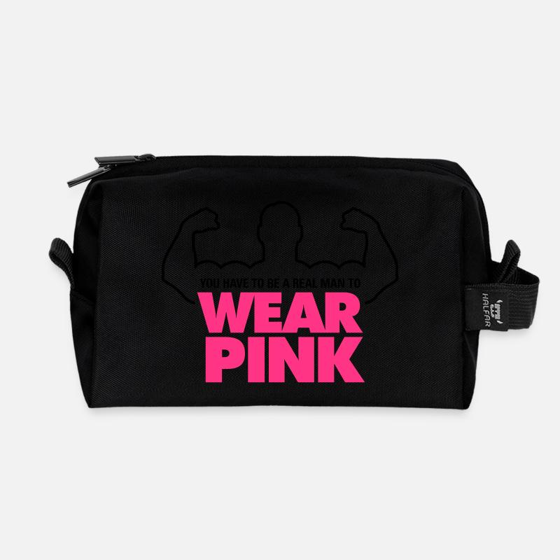 Echte Männer tragen Pink! - Recycelte Kulturtasche - Schwarz