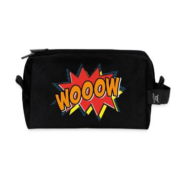 WOOOW - Waouh ! Style bande dessinée Comi - Pop Art - Orange - Trousse de toilette en tissu recyclé - noir - Devant