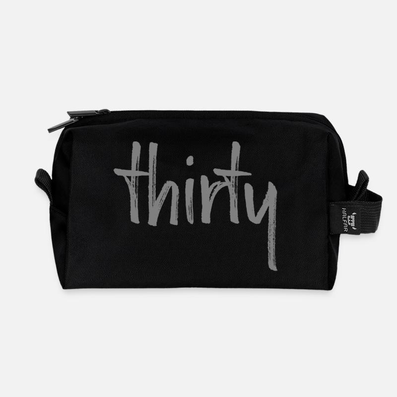 30 thirty 30.Geburtstag Geschenk Zahl 30 Nummer - Recycelte Kulturtasche - Schwarz