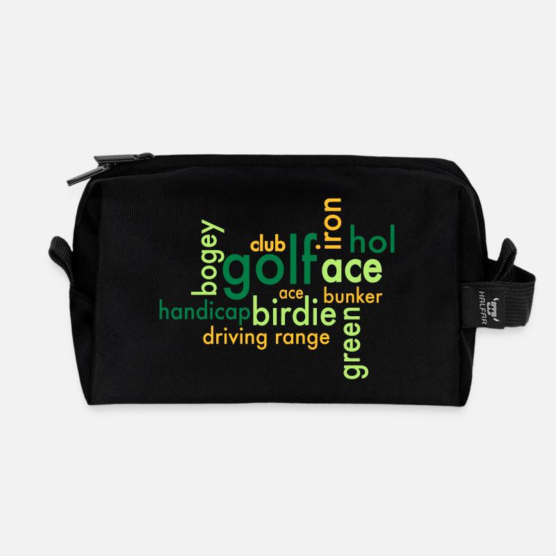 golf - Recycelte Kulturtasche - Schwarz