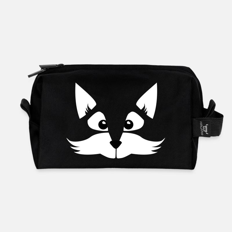 fox - fuchs - Tier - kind - Baby - Comic - Schlau - Recycelte Kulturtasche - Schwarz