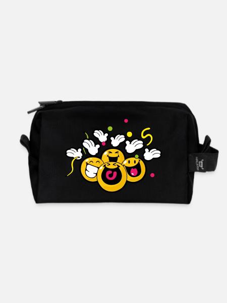 Smiley New Year Celebrating - Recycelte Kulturtasche - Schwarz