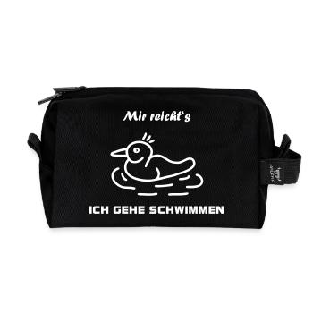 Ente schwimmen - Recycelte Kulturtasche - Schwarz - Vorne