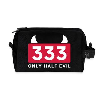 333 ONLY HALF EVIL - Recycled Toiletry Zip Bag - black - Front