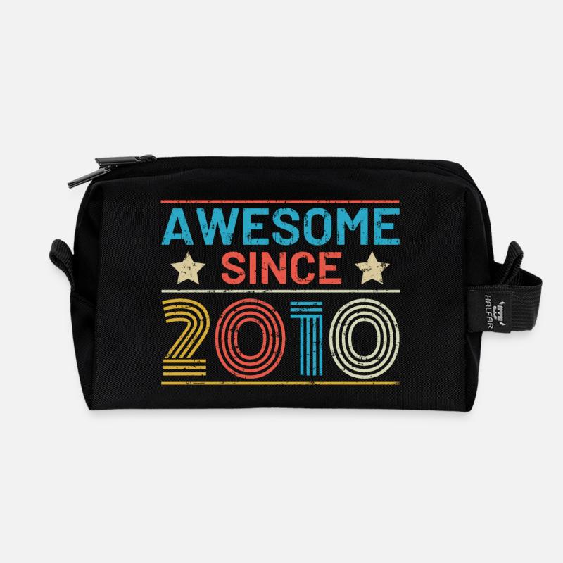 Awesome since 2010 - Recycled Toiletry Zip Bag - black