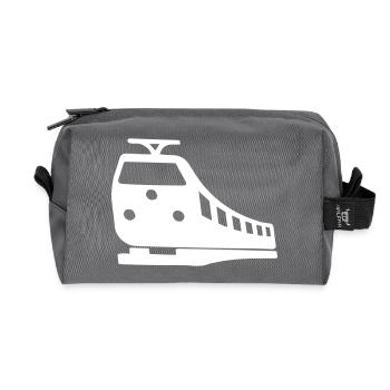 Symbole du conducteur de train | Couleur réglable - Trousse de toilette en tissu recyclé - anthracite - Devant