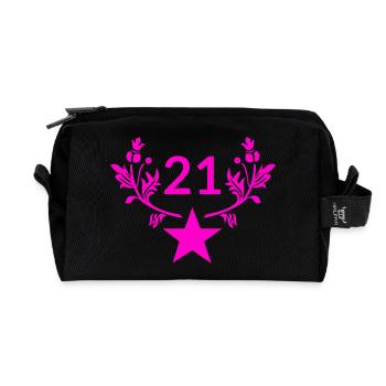 Birthday - Recycled Toiletry Zip Bag - black - Front