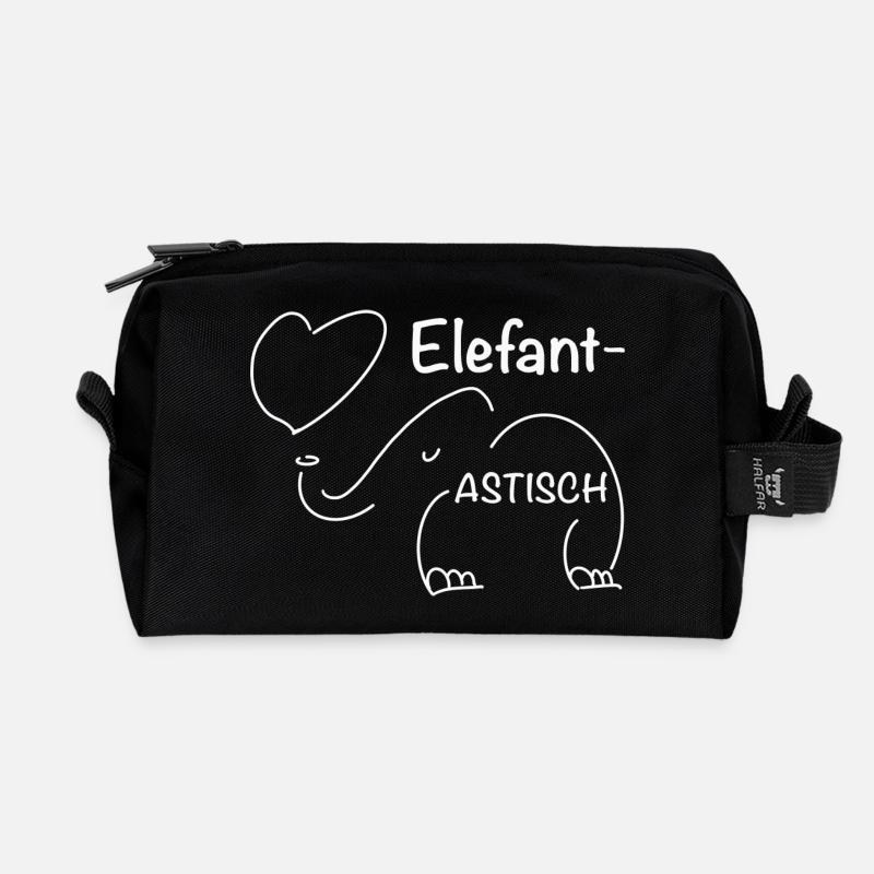 Elefantastisch - Recycelte Kulturtasche - Schwarz