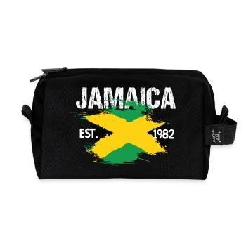 Jamaica Brush Flag Est1982 - Recycelte Kulturtasche - Schwarz - Vorne