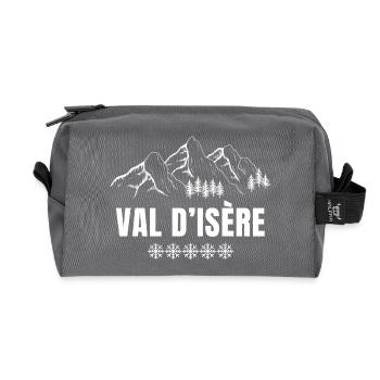 Val d'Isère, station de ski, domaine skiable - Trousse de toilette en tissu recyclé - anthracite - Devant