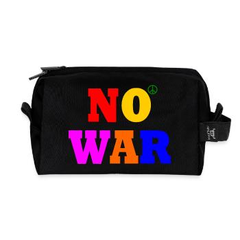 No war - Recycled Toiletry Zip Bag - black - Front