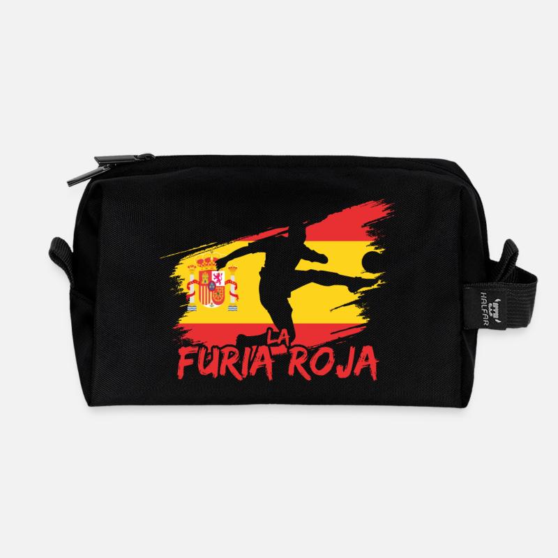 Spanien Fußball - Recycelte Kulturtasche - Schwarz