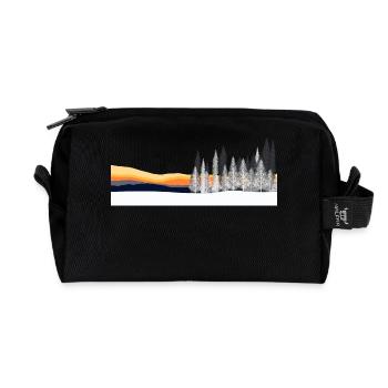 Wintersonnenuntergang Waldsilhouette Winter Sunset - Recycelte Kulturtasche - Schwarz - Vorne