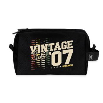 Millésime 2007 Vintage Born Rétro Anniversaire - Trousse de toilette en tissu recyclé - noir - Devant