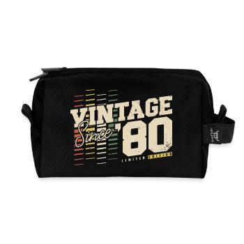Millésime 1980 Vintage Born Rétro Anniversaire - Trousse de toilette en tissu recyclé - noir - Devant