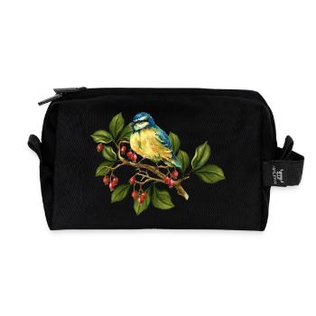 Bunter Vogel - Recycelte Kulturtasche - Schwarz - Vorne