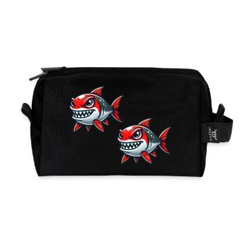 piranhas - Recycelte Kulturtasche - Schwarz - Vorne