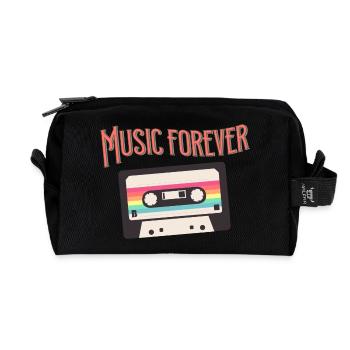Music forever - Recycelte Kulturtasche - Schwarz - Vorne