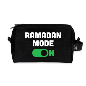Ramadan Mode On - Recycled Toiletry Zip Bag - black - Front