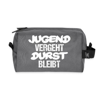 Jugend vergeht Durst bleibt - Recycelte Kulturtasche - Anthrazit - Vorne