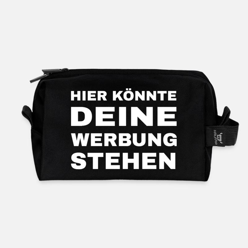 Hier könnte deine Werbung stehen - Recycelte Kulturtasche - Schwarz