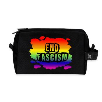 Stop AfD contre la droite, la démocratie, la diversité, la gauche - Trousse de toilette en tissu recyclé - noir - Devant