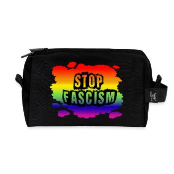 Stop AfD contre la droite, la démocratie, la diversité, la gauche - Trousse de toilette en tissu recyclé - noir - Devant